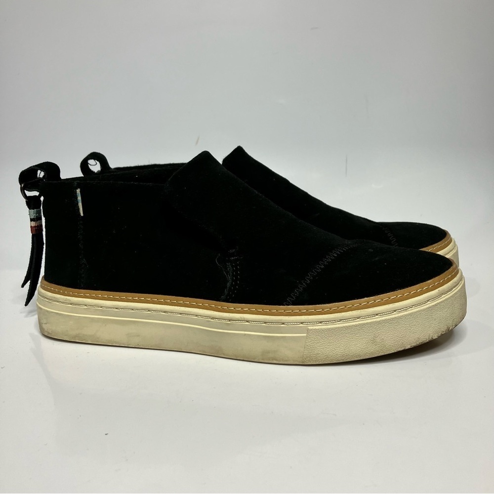 Toms black suede Paxton ankle boots water resistant size 7
